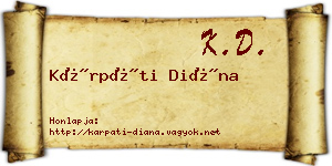 Kárpáti Diána névjegykártya